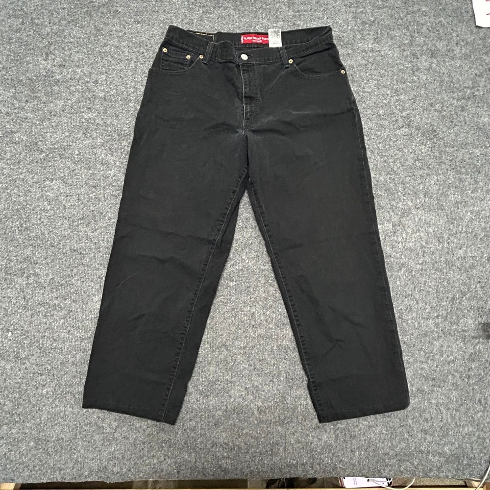 Levi's Jeans Womens Size 14 M Black 550 Relaxed Fit Tapered Leg Stretch Denim
